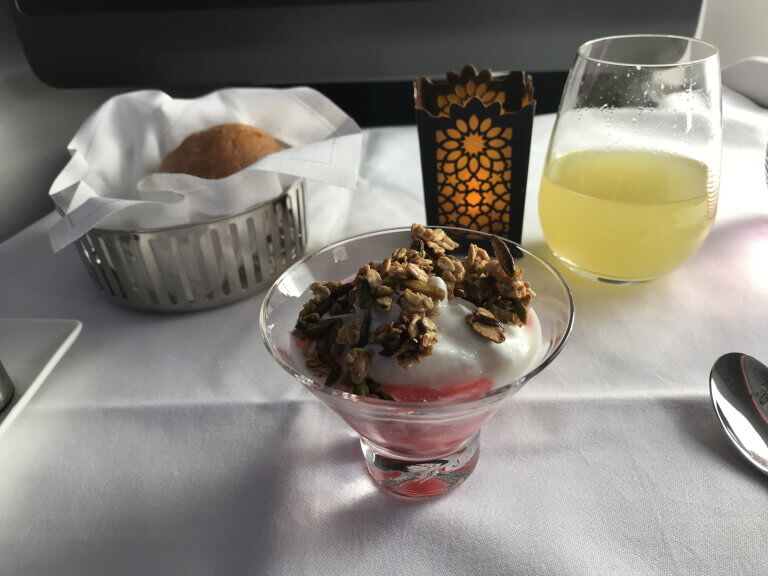 カタール航空の朝食